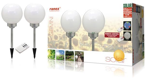 Grote foto ranex ra 5000391 led solar tuinlamp op spies met afstandsbed tuin en terras verlichting
