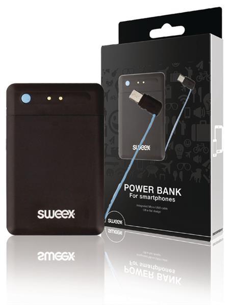 Grote foto sweex sw2500pb001u portable power bank 2500 mah micro usb zw telecommunicatie opladers en autoladers