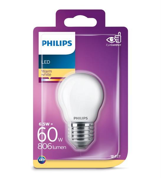 Grote foto philips led classic 60w e27 ww p45 fr nd srt4 verlichting huis en inrichting overige