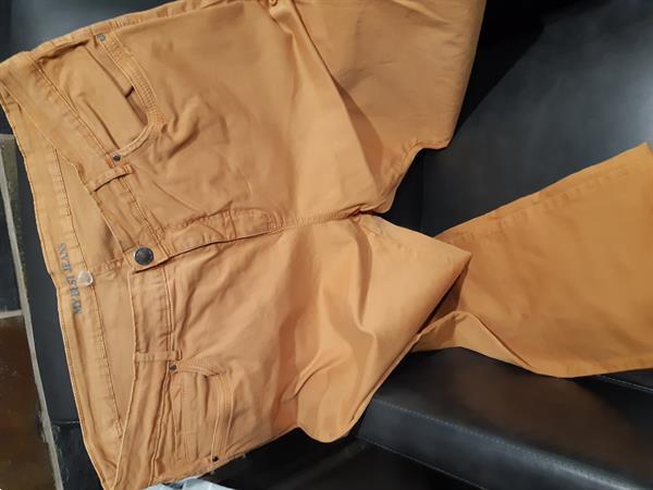 Grote foto oranje broek merk my best jeans maat 50 kleding dames broeken en pantalons