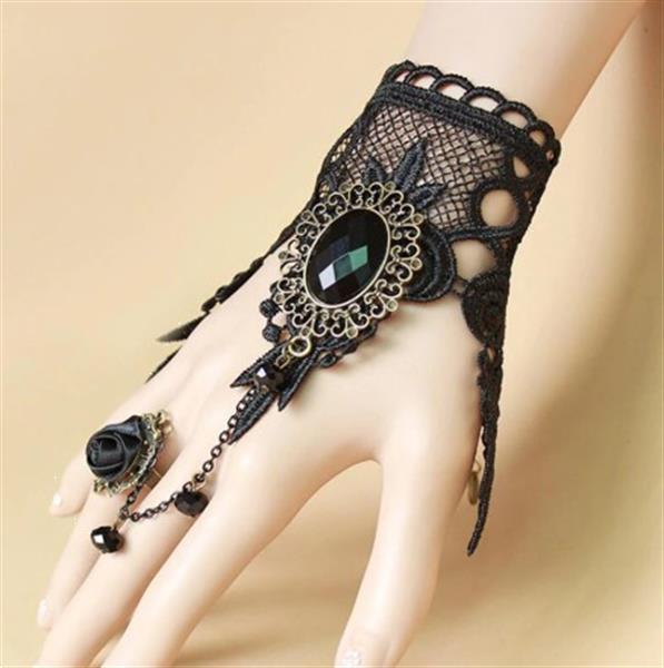 Grote foto gothic rinestone armband zwarte roos ring nieuw sieraden tassen en uiterlijk armbanden voor haar