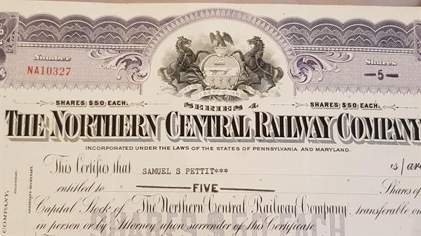 Grote foto aandeel northern central railway company 1964 postzegels en munten aandelen