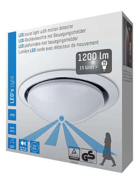 Grote foto led light sha 00800503 led plafondlamp met sensor 15 w wit huis en inrichting overige