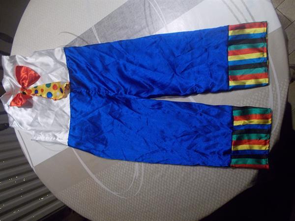 Grote foto kleurrijk clownenpak vest onsie neus strik kinderen en baby carnavalskleding en verkleedspullen