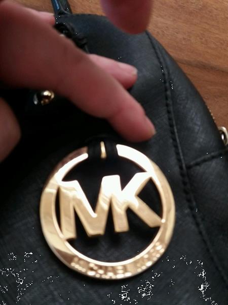 Grote foto zwarte lederen tas van michael kors medium kleding dames damestassen