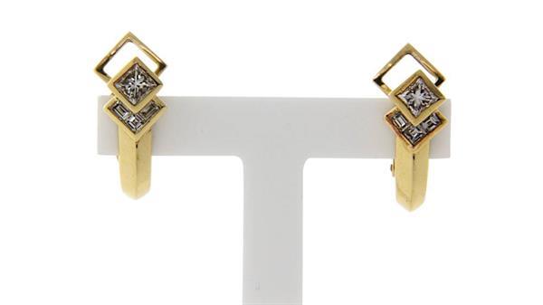 Grote foto gouden oorclips met diamant 18 krt kleding dames sieraden