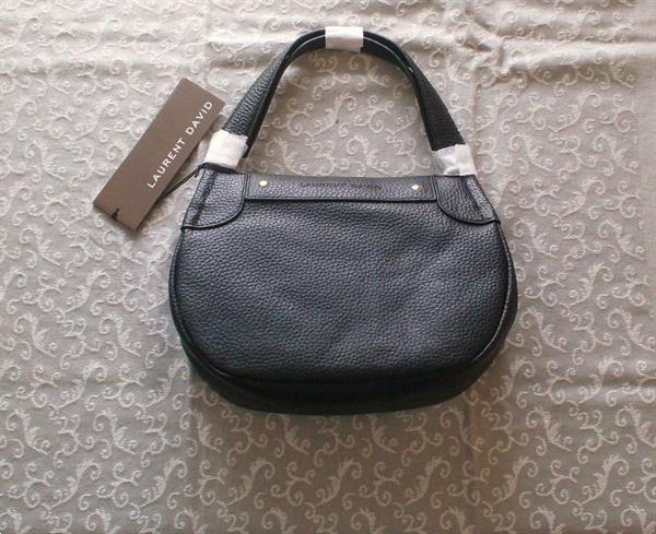 Grote foto trendy zwarte afgeronde handtas van laurent david sieraden tassen en uiterlijk damestassen