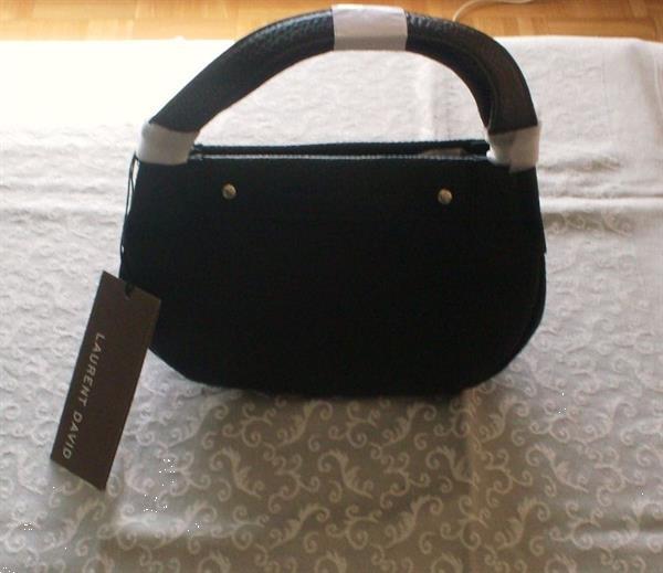 Grote foto trendy zwarte afgeronde handtas van laurent david sieraden tassen en uiterlijk damestassen
