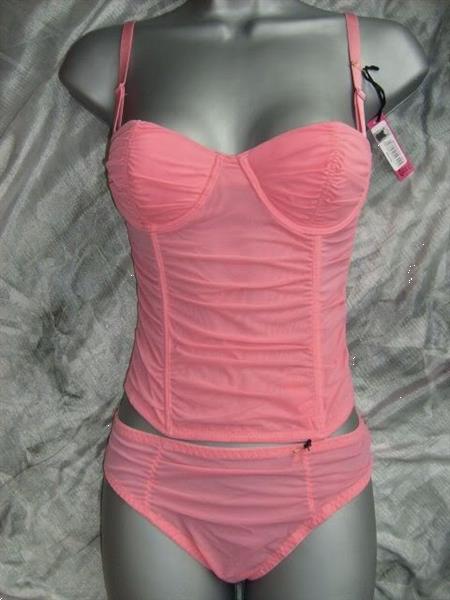 Grote foto heel apart roze torselet met string kleding dames ondergoed en lingerie