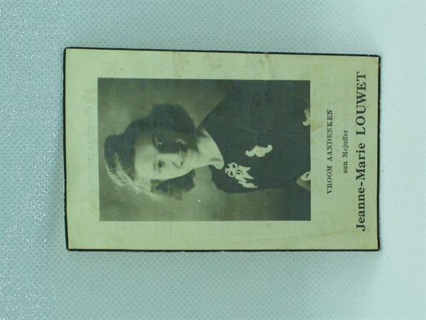 Grote foto bidprentje jeanne marie louwet 1945 verzamelen bidprentjes en rouwkaarten