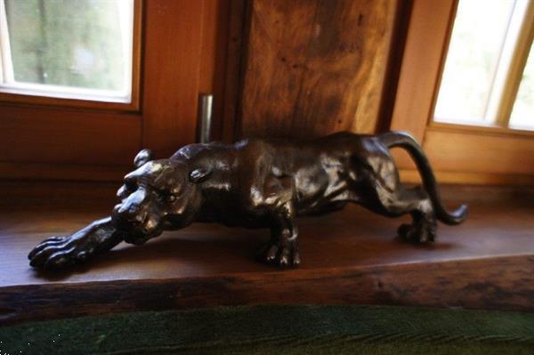 Grote foto 1 panther beeldhouwkunst ijzer brons look huis en inrichting woningdecoratie