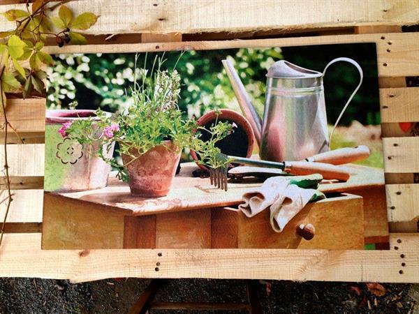Grote foto deurmat vloermat van kunststof image planten tafel antiek en kunst curiosa en brocante