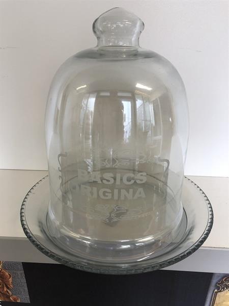 Grote foto glazen stolp op nikkelen standaard basics original. antiek en kunst glas en kristal