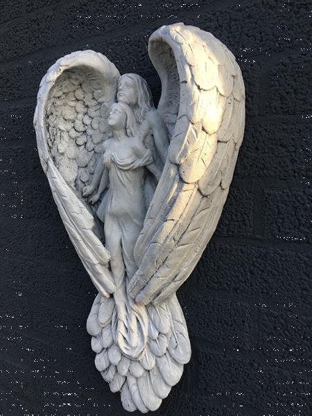 Grote foto gietijzeren wandconsole rust oldwhite engelen. antiek en kunst kunst