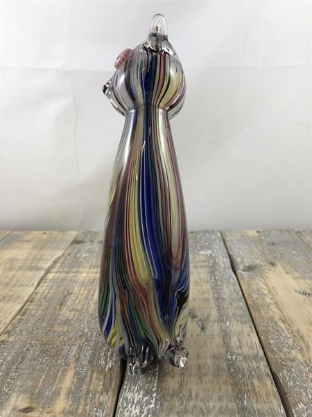 Grote foto murano glazen beeld van een zittende kat antiek en kunst glas en kristal