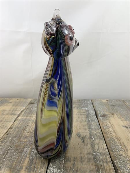 Grote foto murano glazen beeld van een zittende kat antiek en kunst glas en kristal