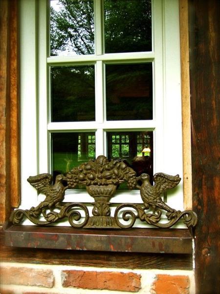 Grote foto wandornament gietijzer in de kleur green rust. huis en inrichting woningdecoratie