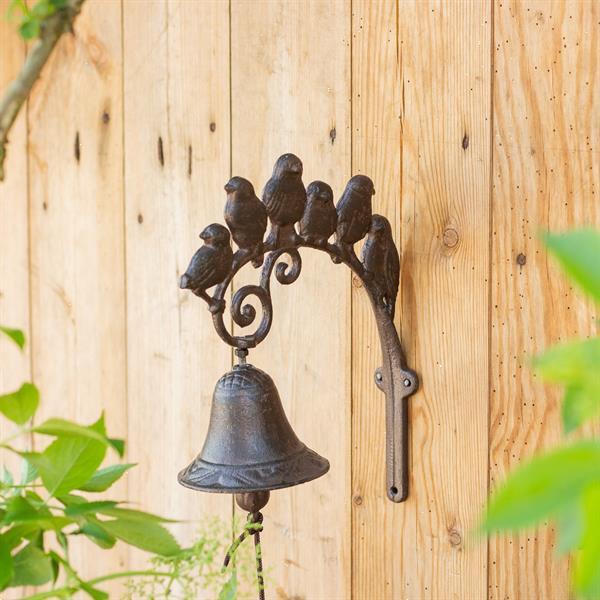 Grote foto tuinbel met vogels country style bell deurbel met birdie antiek en kunst curiosa en brocante