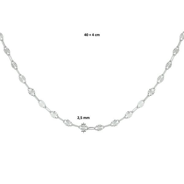 Grote foto gerhodineerd zilveren collier met anker schakels kleding dames sieraden