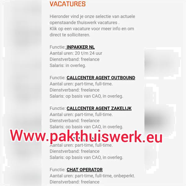 Grote foto thuiswerk jobs aanbod voor jou vacatures thuiswerk