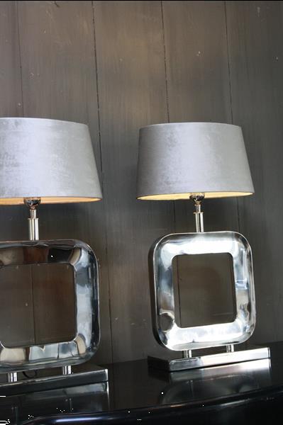 Grote foto tafellamp moderno zilver velours kap eric kuster huis en inrichting tafellampen