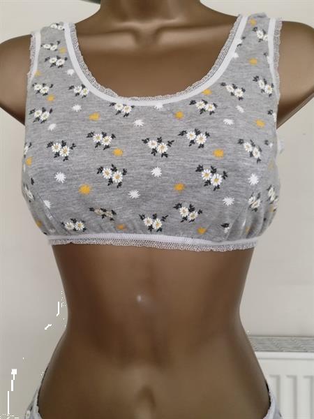 Grote foto lichtgrijze bustier crop top met slip nieuw kleding dames ondergoed en lingerie