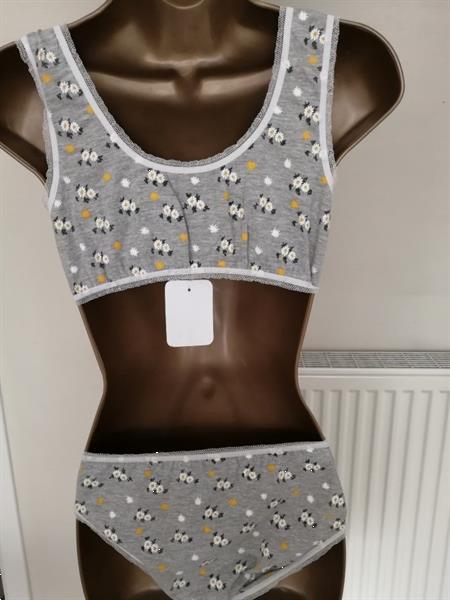 Grote foto lichtgrijze bustier crop top met slip nieuw kleding dames ondergoed en lingerie