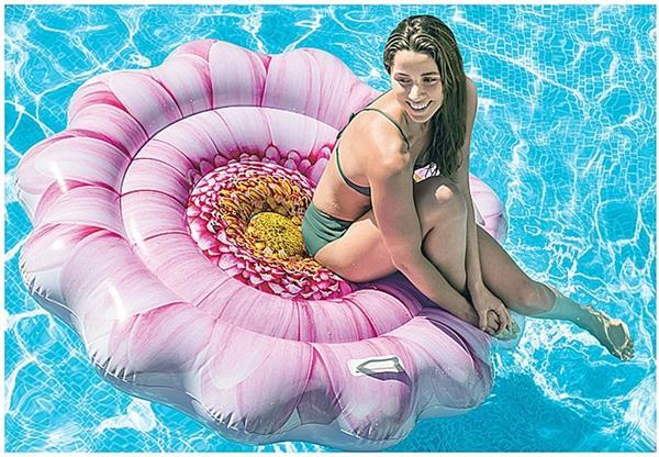 Grote foto luchtbed pink daisy 142cm alleen deze week 10 extra kort kinderen en baby zwembaden en zandbakken