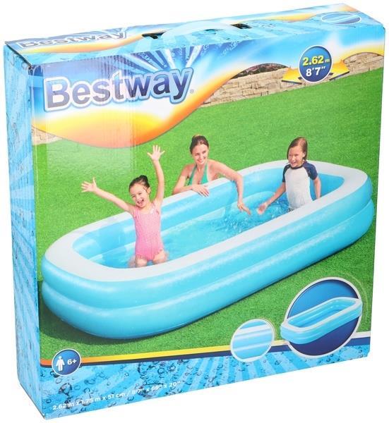 Grote foto bestway familie zwembad 2 rings 262x175x51cm alleen deze kinderen en baby zwembaden en zandbakken