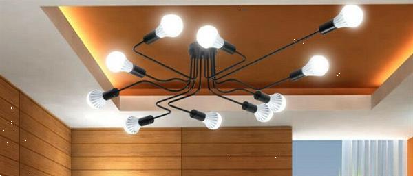 Grote foto industri le hanglamp 10 koppen plafondlamp industrieel desi huis en inrichting woningdecoratie