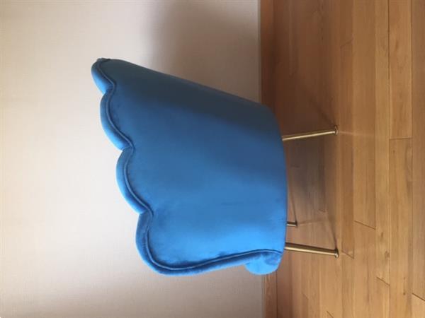 Grote foto art deco fauteuil blue velvet. nieuw huis en inrichting fauteuils