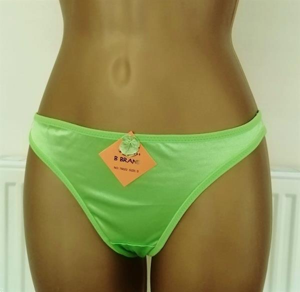 Grote foto gesatineerde string in zacht fluo groen kleding dames ondergoed en lingerie