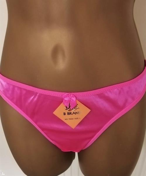 Grote foto gesatineerde string in fuchsia fel roze s m l kleding dames ondergoed en lingerie