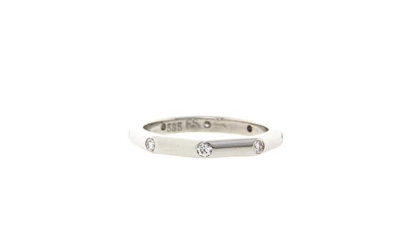 Grote foto witgouden octogoon ring met diamant 14 krt kleding dames sieraden