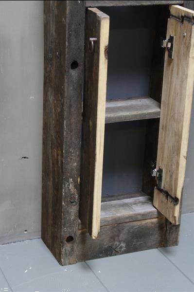 Grote foto oud eikenhouten landelijk toiletmeubel fontein dark grey doe het zelf en verbouw sanitair