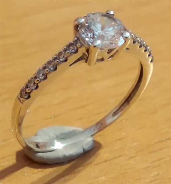 Grote foto dames ringetje wit goud 9 karaat met zirconia sieraden tassen en uiterlijk ringen voor haar