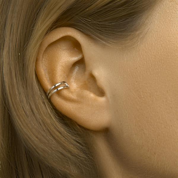 Grote foto zilveren opengewerkte earcuff voor dames kleding dames sieraden