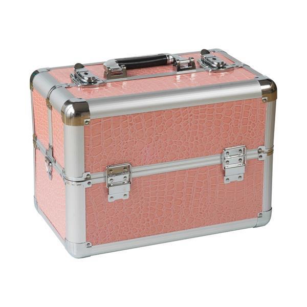 Grote foto cosmeticakoffer nagelkoffer make up koffer roze croco beauty en gezondheid make up sets