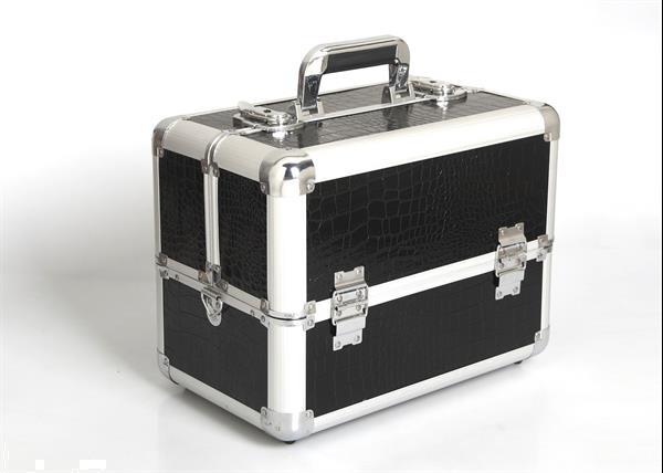 Grote foto cosmeticakoffer nagelkoffer make up koffer zwart croco beauty en gezondheid make up sets