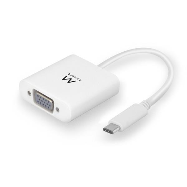 Grote foto ew9821 video kabel adapter 0 18 m usb type c vga d sub wit computers en software overige