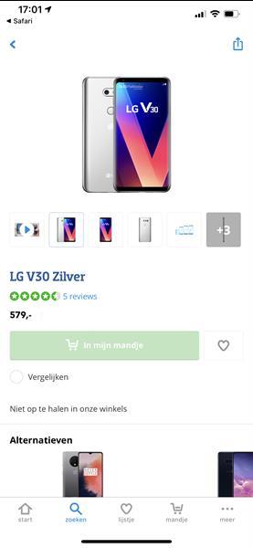 Grote foto lg v30 silver snapdragon telecommunicatie lg