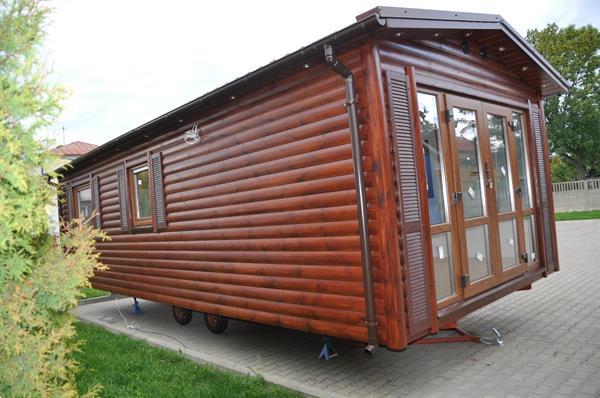Grote foto houten chalet zweden rood extra warm caravans en kamperen stacaravans