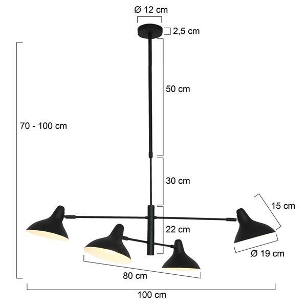 Grote foto stoere hanglamp kasket in mat zwart metaal huis en inrichting hanglampen