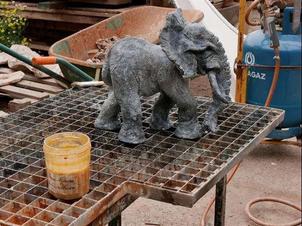 Grote foto olifant in brons malawi antiek en kunst koper en brons