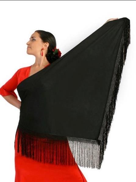 Grote foto spaanse manton omslagdoek effen zwart kleding dames verkleedkleding