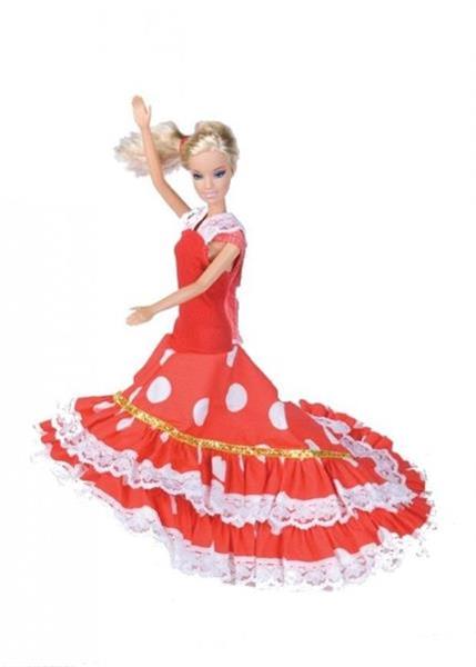Grote foto spaanse jurk barbie rood wit kleding dames verkleedkleding