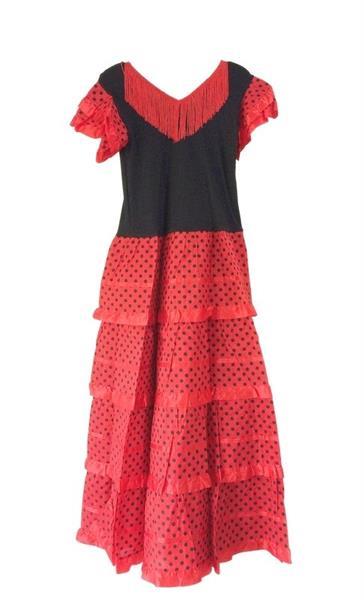Grote foto flamenco jurk spaanse jurk dames rood zwart maat 20 leng kleding dames jurken en rokken