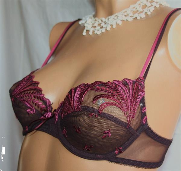 Grote foto doorzichtige aubergine demi bh van hechter studio kleding dames ondergoed en lingerie merkkleding