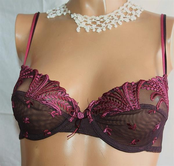 Grote foto doorzichtige aubergine demi bh van hechter studio kleding dames ondergoed en lingerie merkkleding