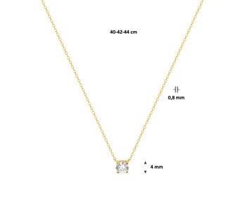 Grote foto anker collier van goud met zirkonia hanger kleding dames sieraden